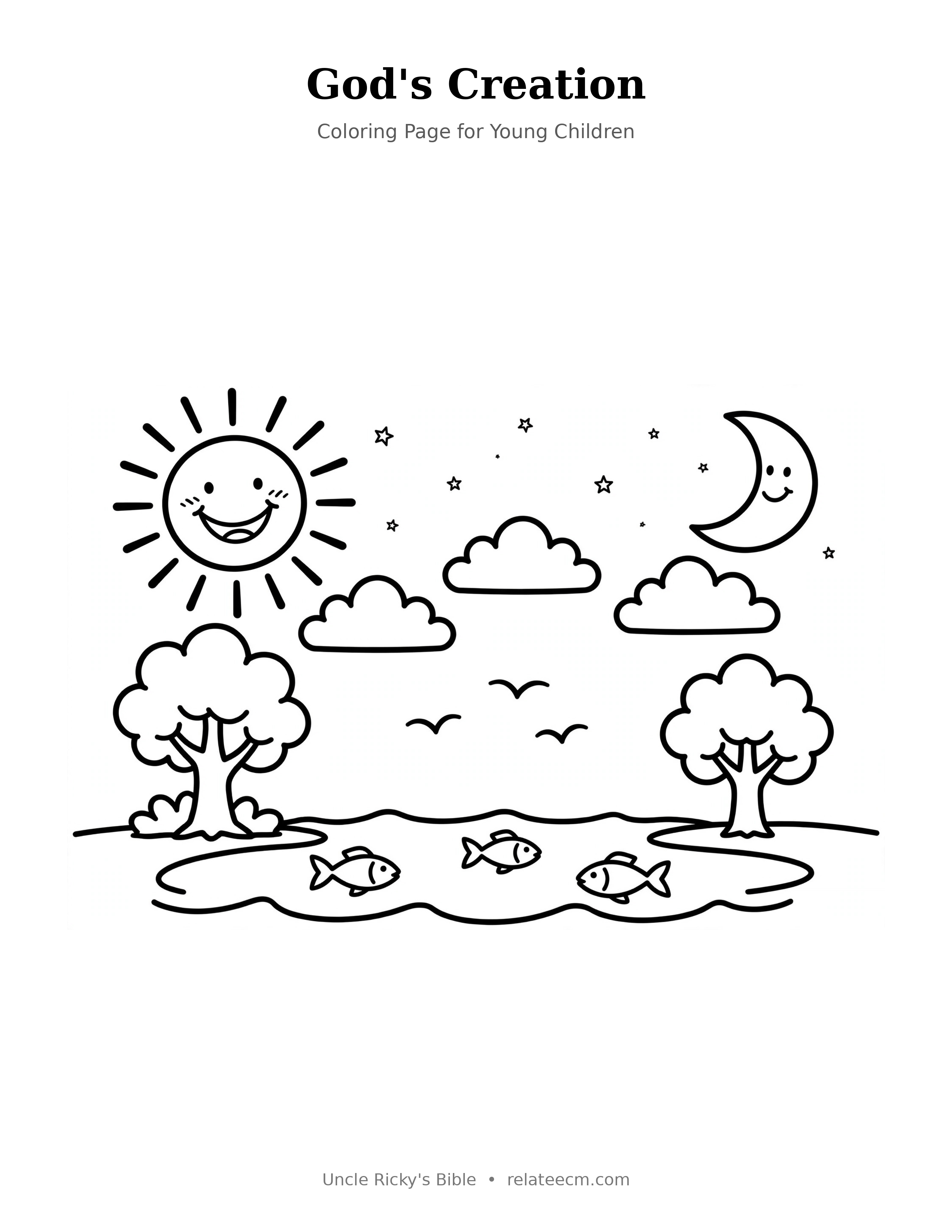 God’s Creation Coloring Page