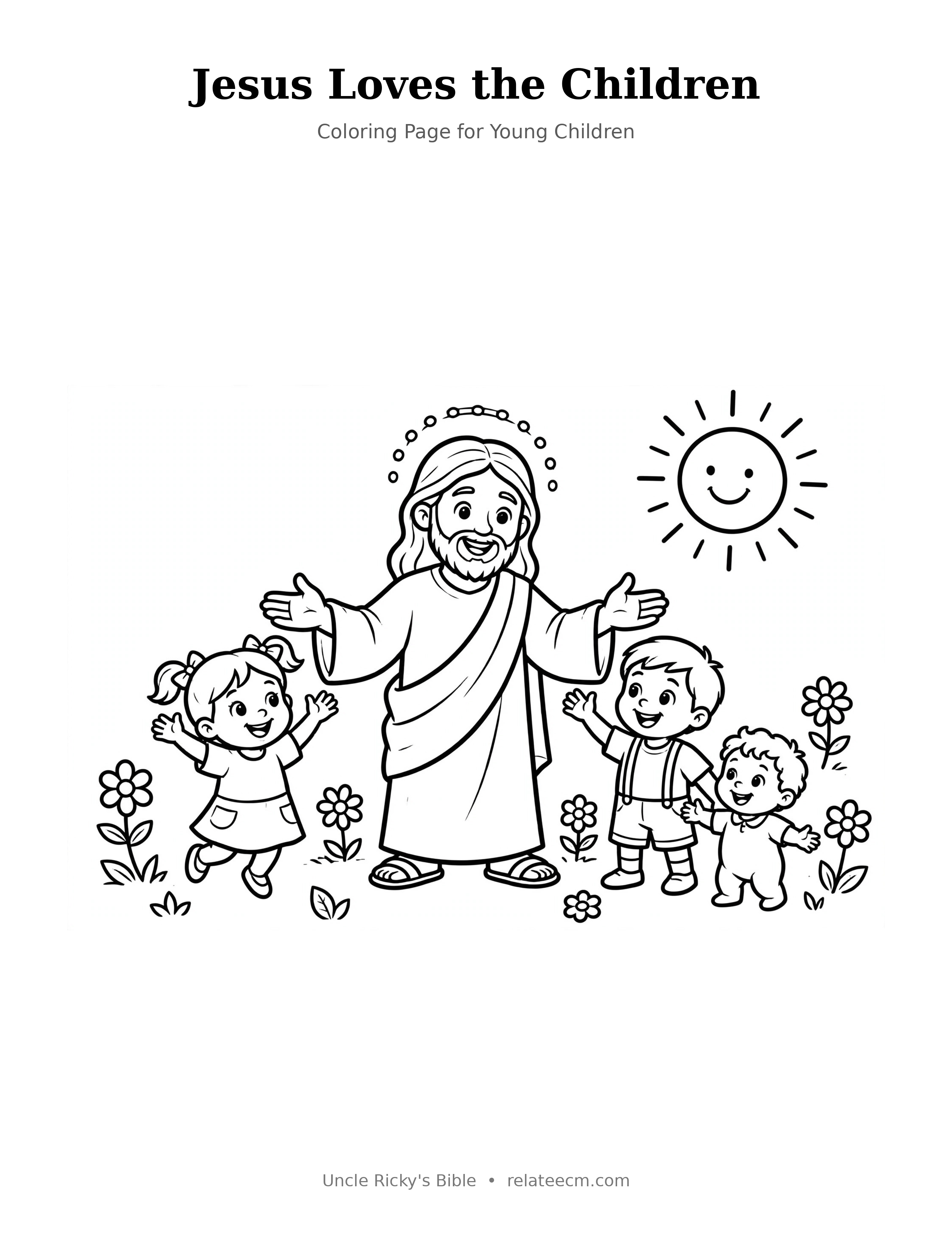 Jesus Loves the Children Coloring Page