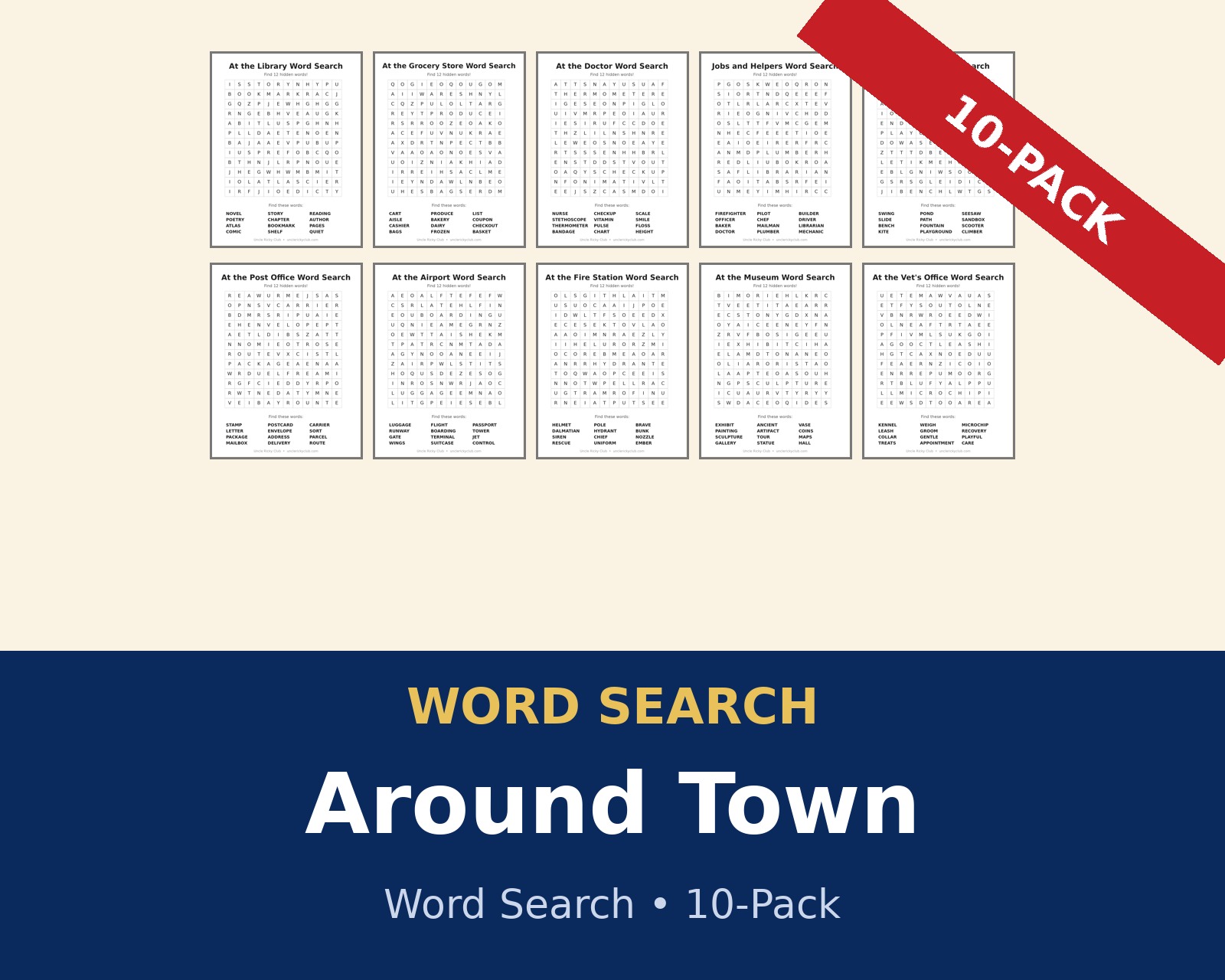 Word Search — Around Town (10-Pack)